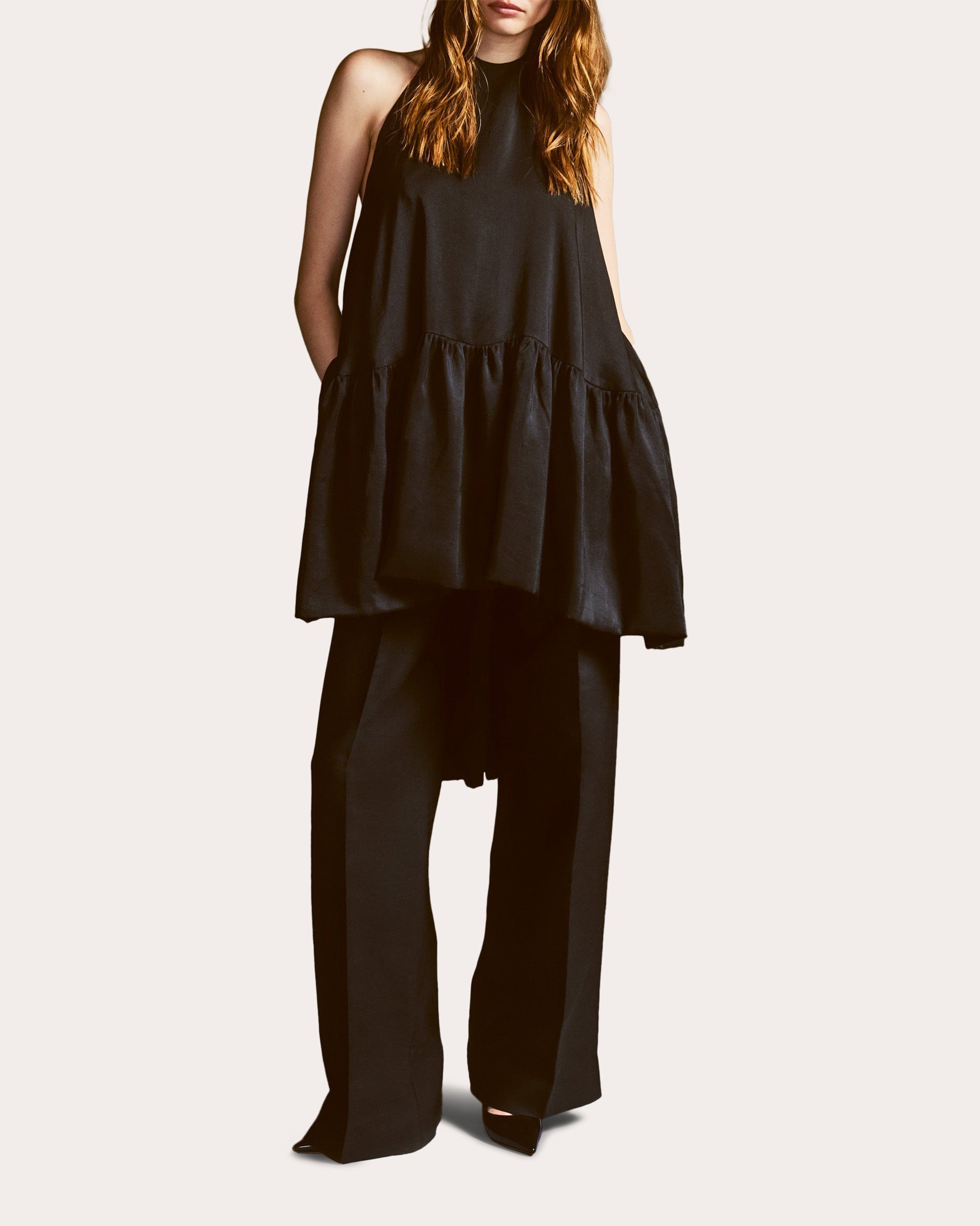 Winston Tiered Halterneck Silk Mini Dress