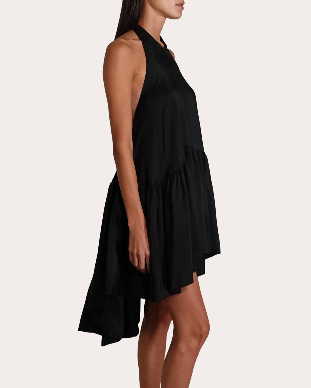 Winston Tiered Halterneck Silk Mini Dress