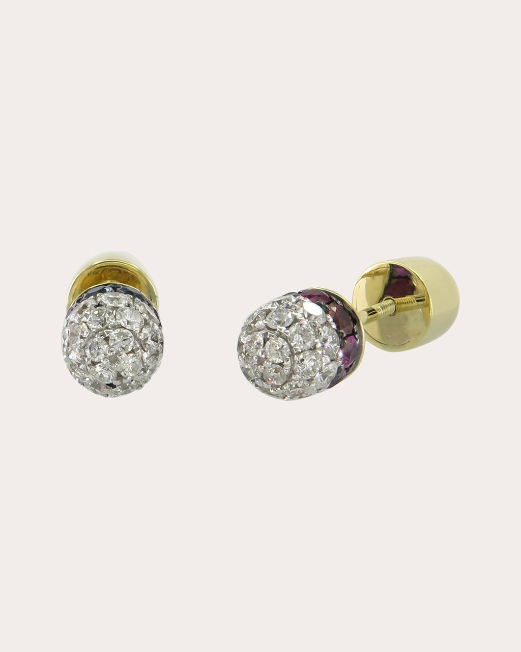 6th Orbit 14K Gold Multi-Stone Stud Earrings