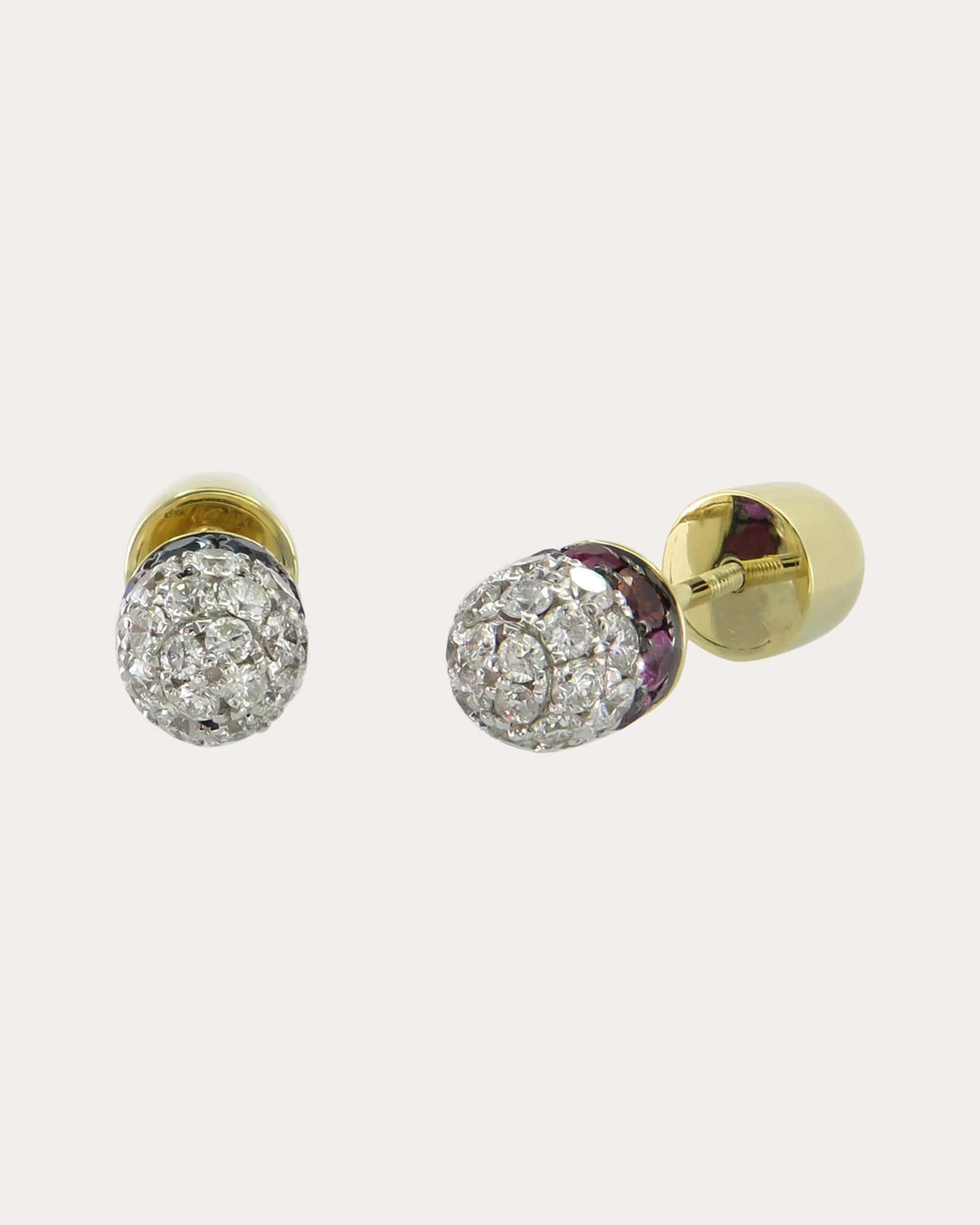 6th Orbit 14K Gold Multi-Stone Stud Earrings