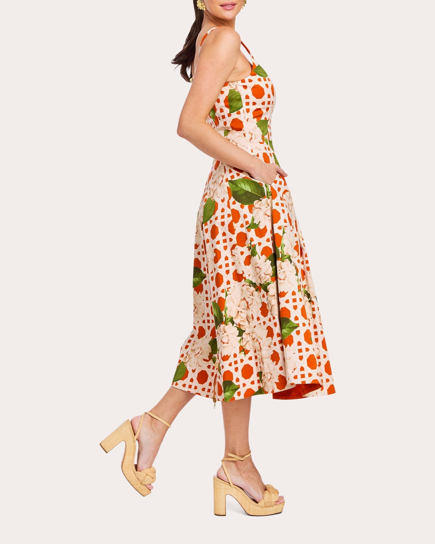 Yvette Floral Cotton Reversible Midi Dress