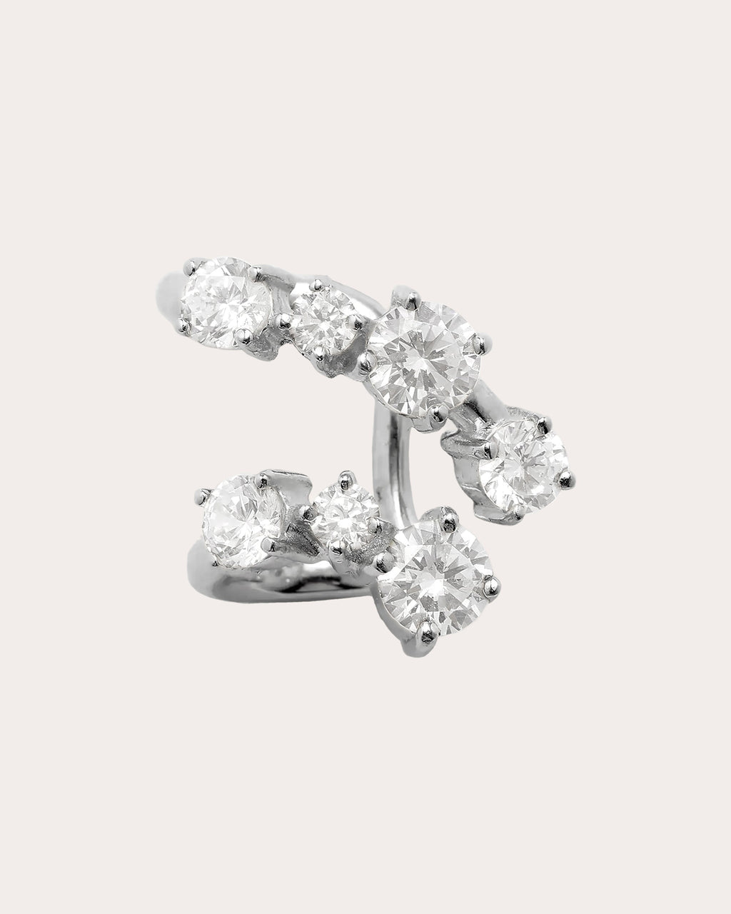 Sterling Silver and Cubic Zirconia Single Ear Cuff