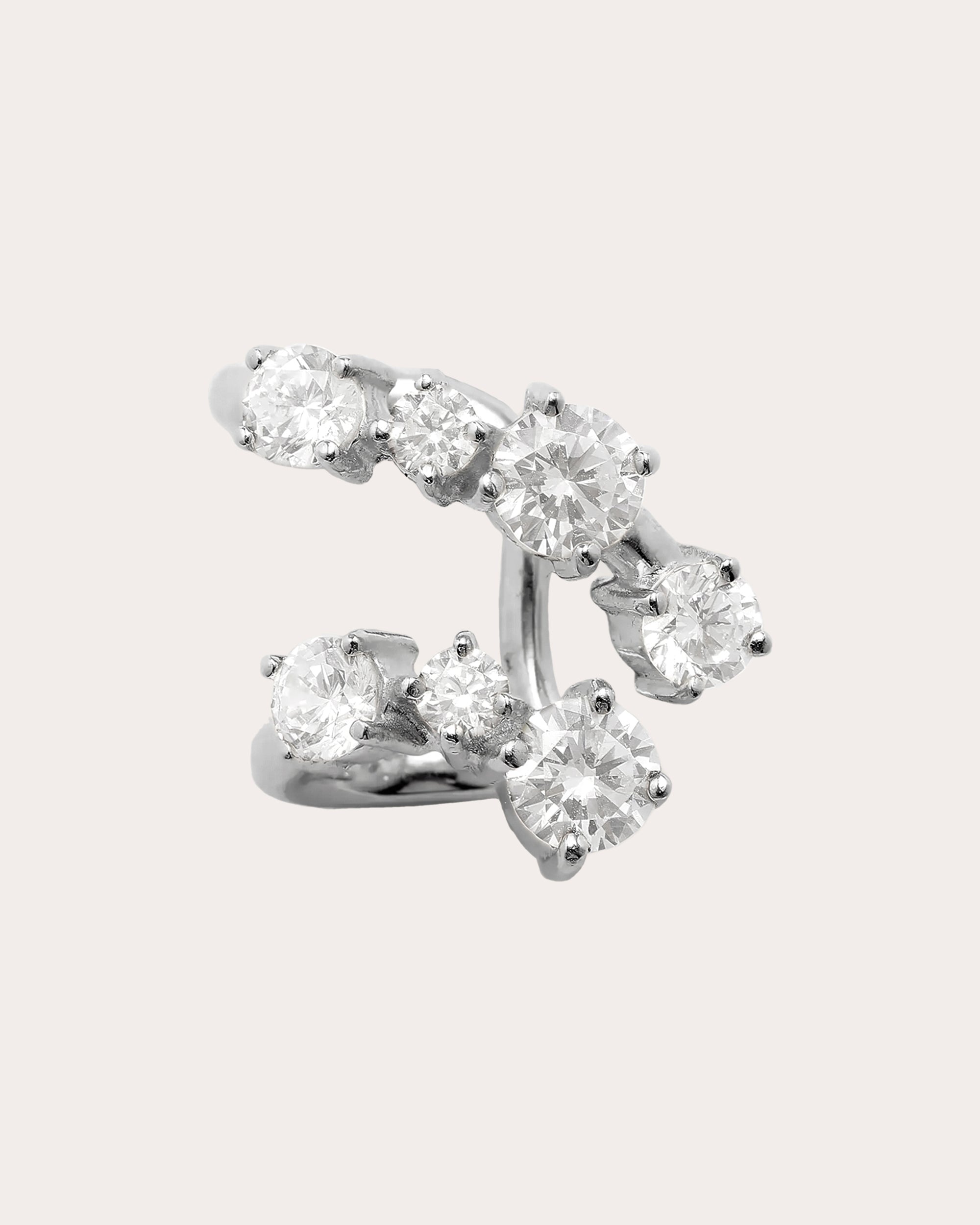 Sterling Silver and Cubic Zirconia Single Ear Cuff