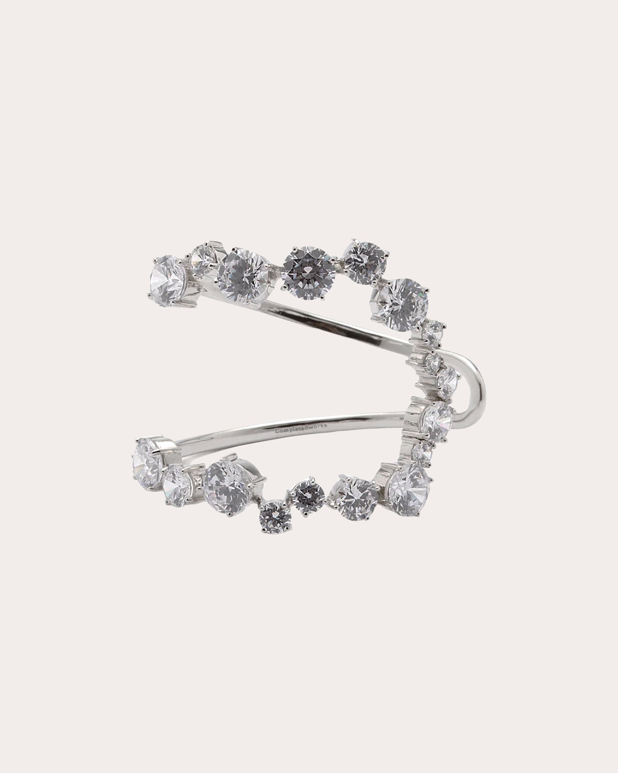 Sterling Silver and Cubic Zirconia Cuff