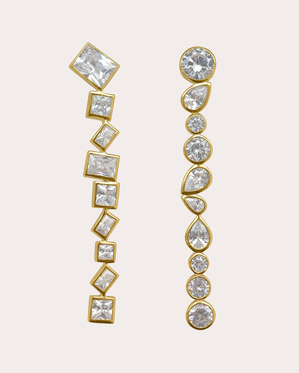 The Pull of Two Gravitational Forces 18K Gold-Plated Silver and Cubic Zirconia Earrings