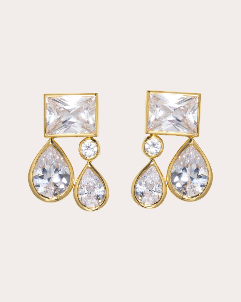 18K Gold-Vermeil and Cubic Zirconia Earrings