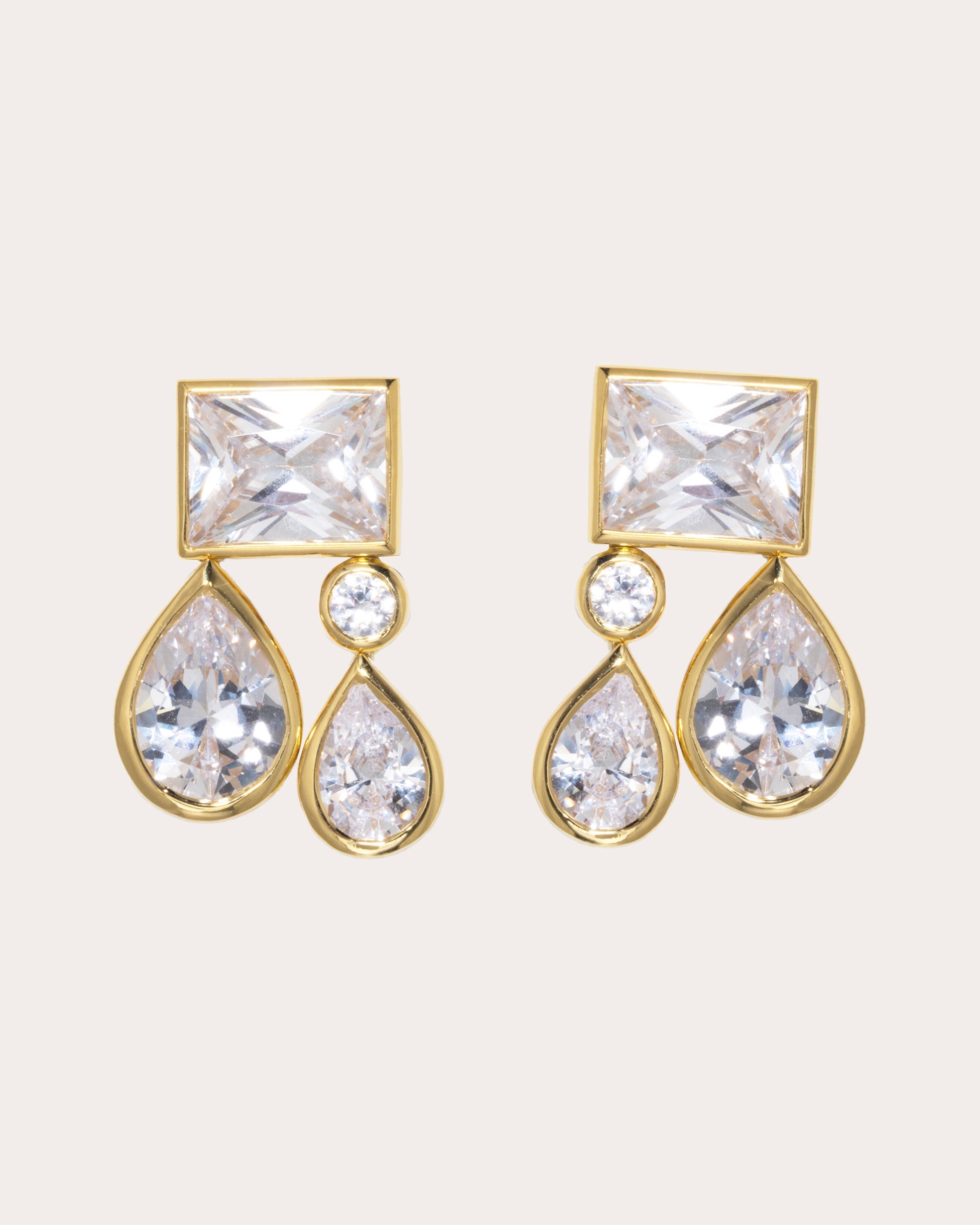 18K Gold-Vermeil and Cubic Zirconia Earrings
