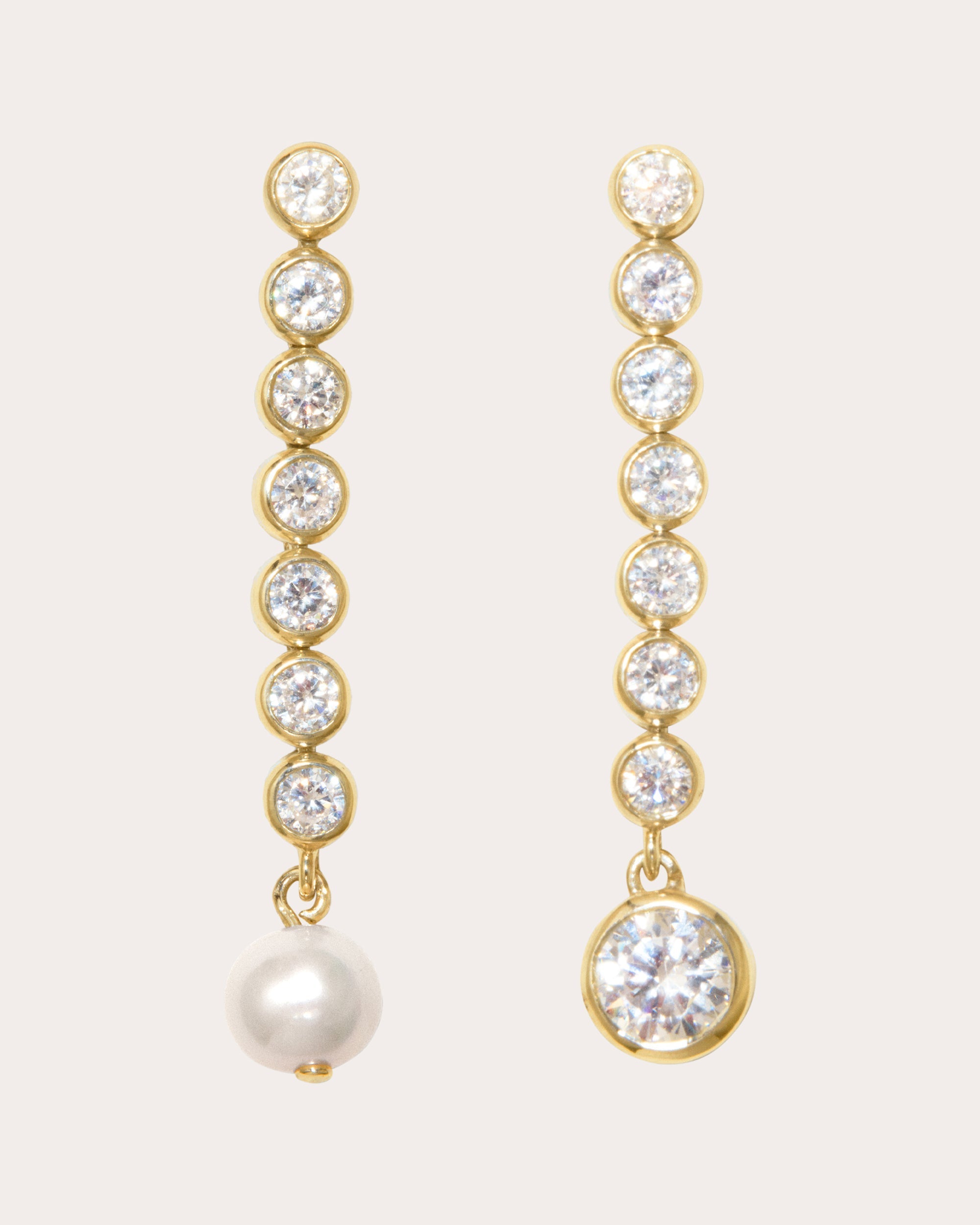 Ascent 18K Gold-Plated Silver Pearl and Cubic Zirconia Earrings