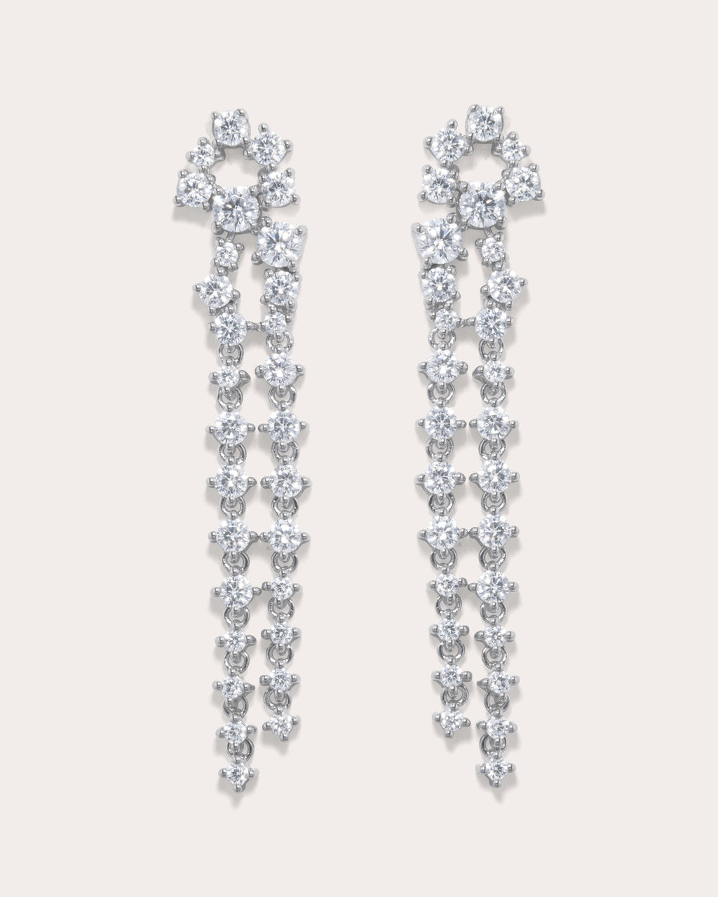 Rhodium-Plated Sterling Silver Cubic Zirconia Earrings