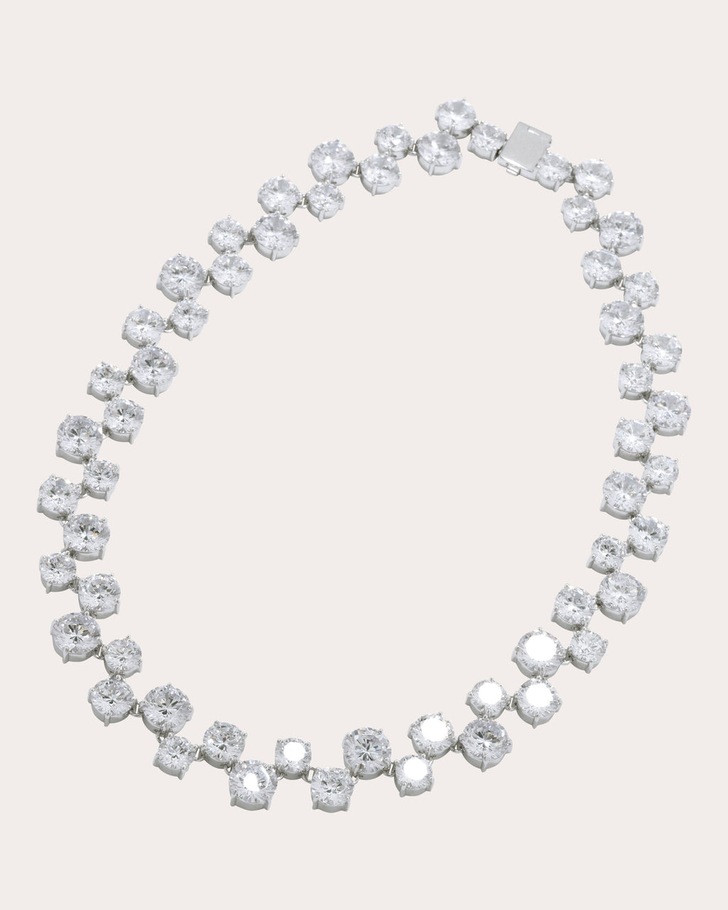 Rhodium-Plated Cubic Zirconia Necklace