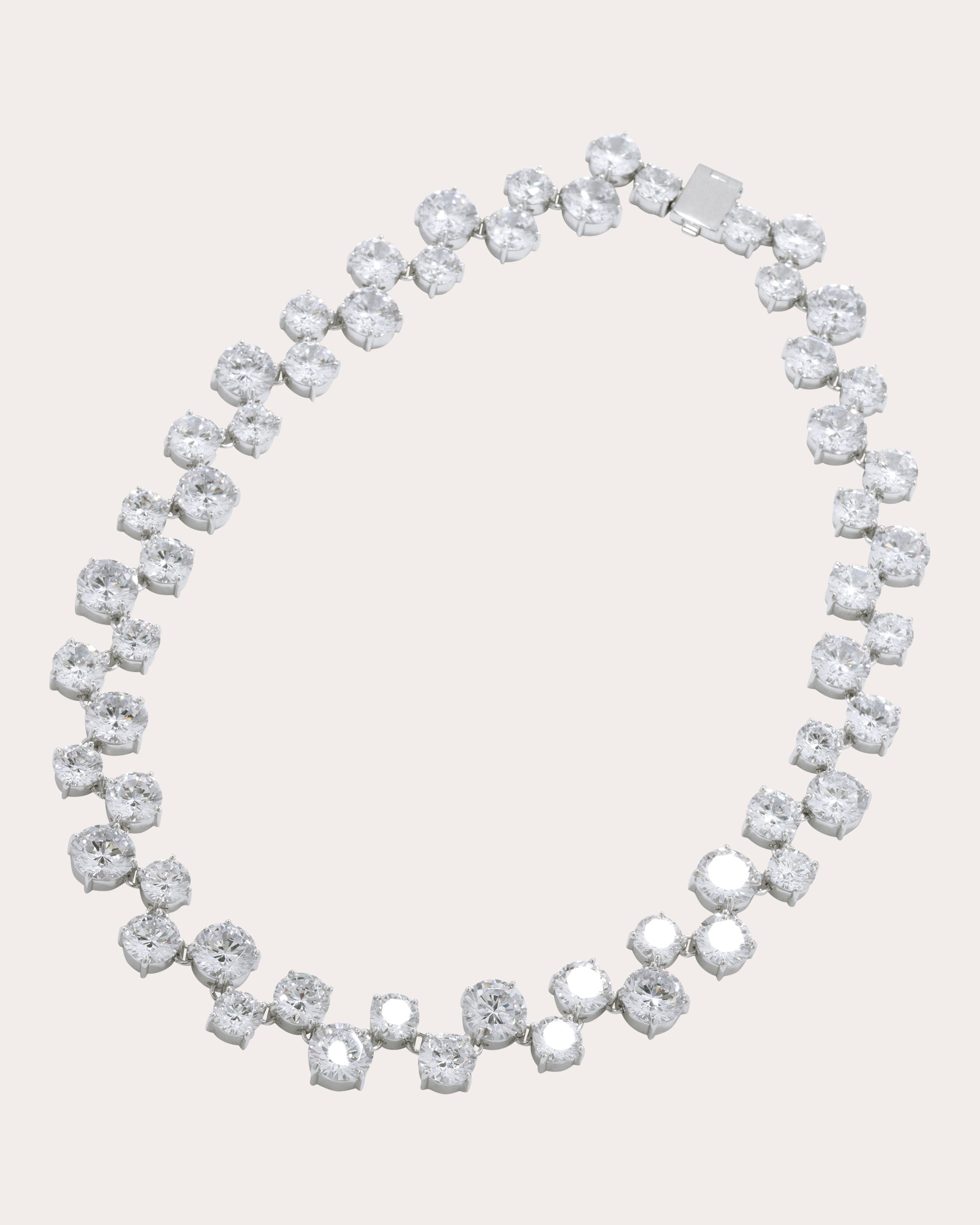 Rhodium-Plated Cubic Zirconia Necklace