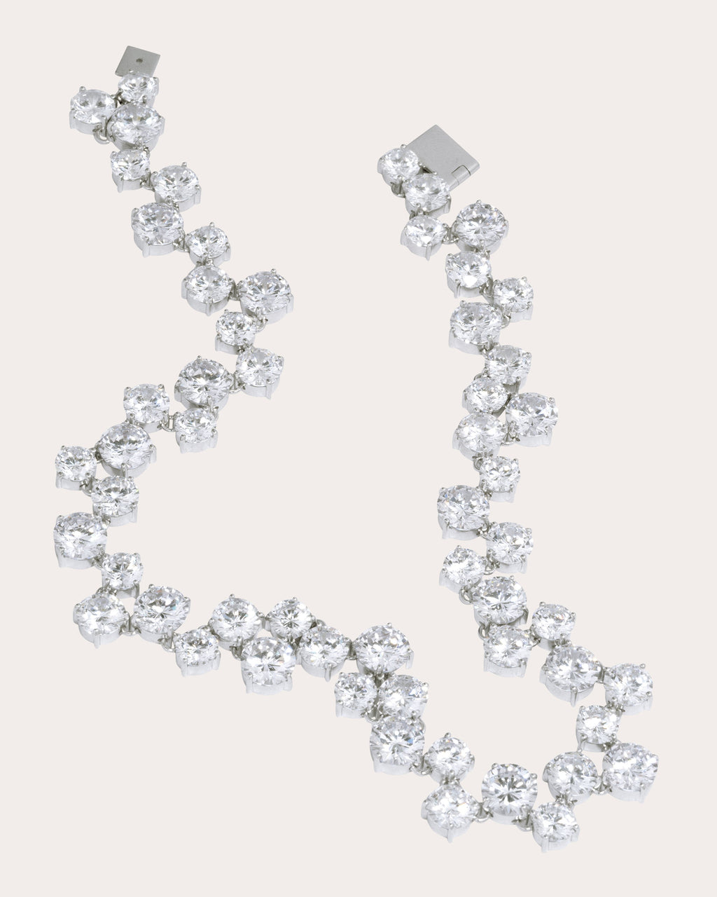 Rhodium-Plated Cubic Zirconia Necklace