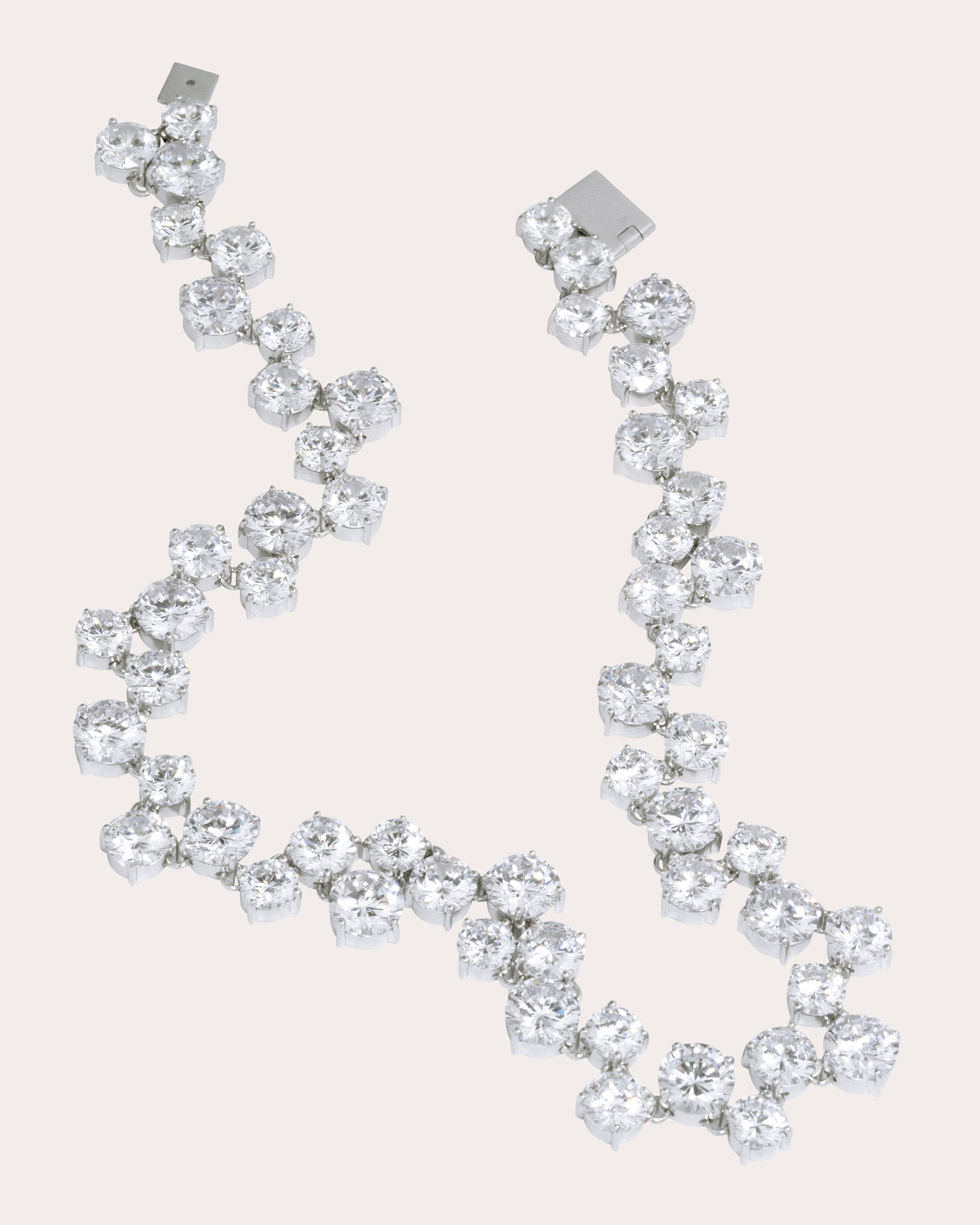 Rhodium-Plated Cubic Zirconia Necklace
