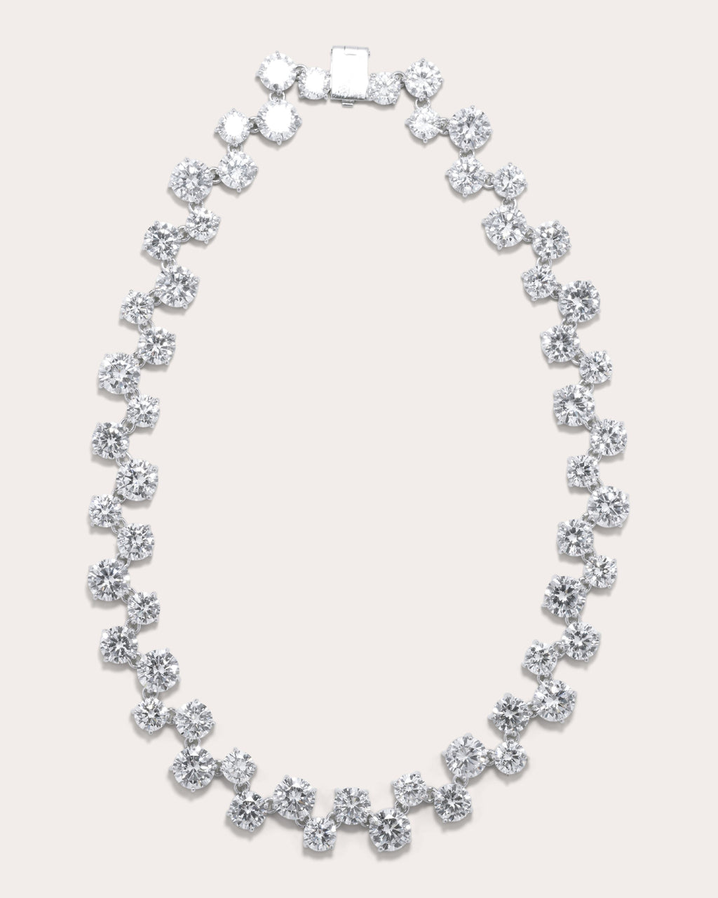 Rhodium-Plated Cubic Zirconia Necklace