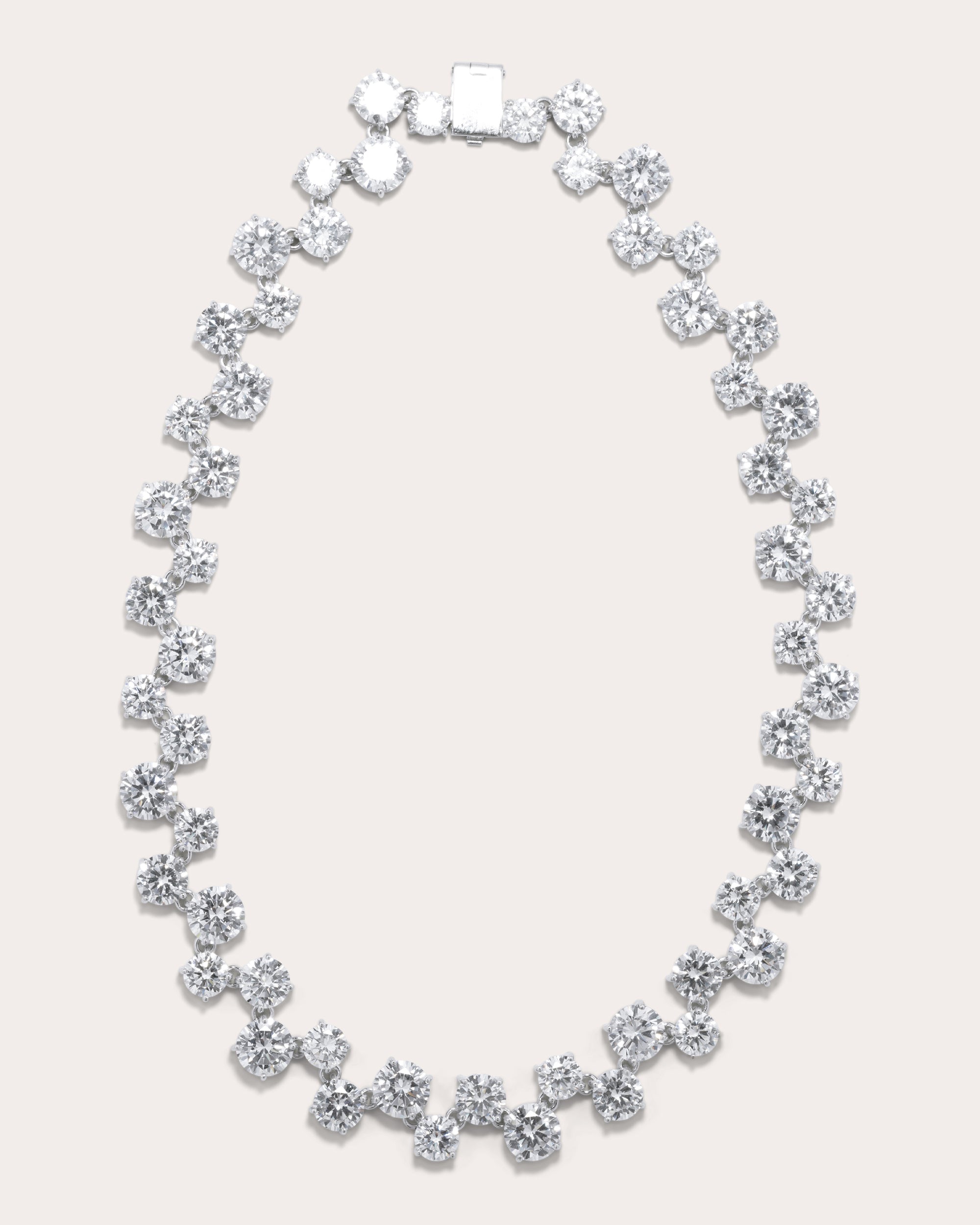 Rhodium-Plated Cubic Zirconia Necklace