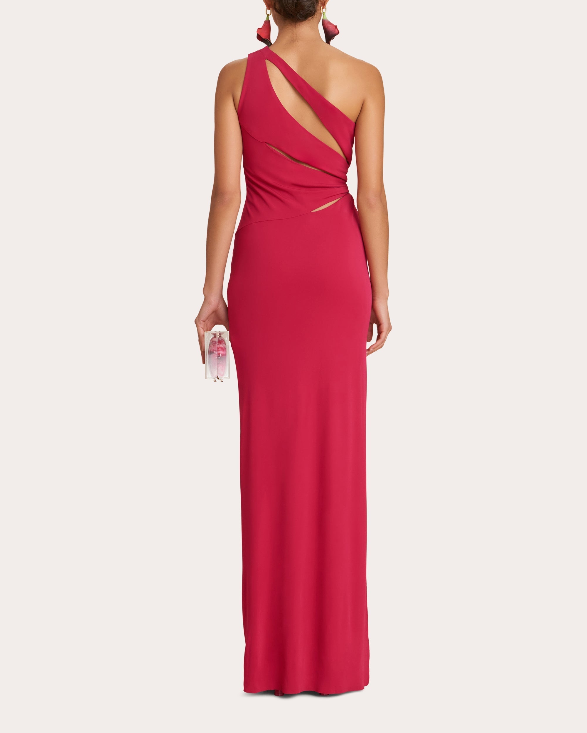 Zinnia Ruched Cutout Jersey Gown