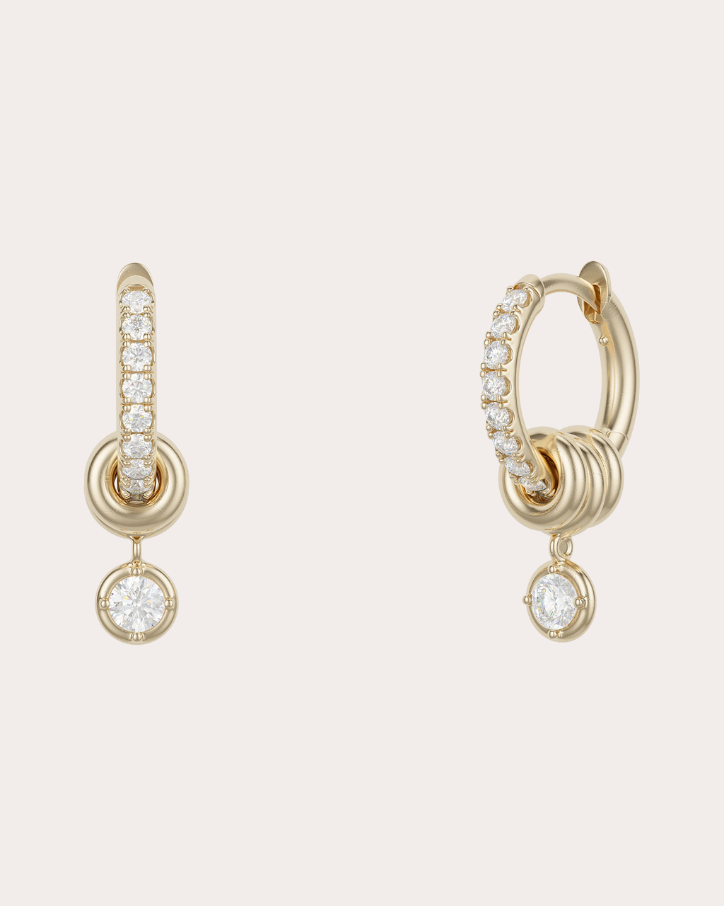 Zahra 18K Gold Diamond Pavé Hoop Earrings