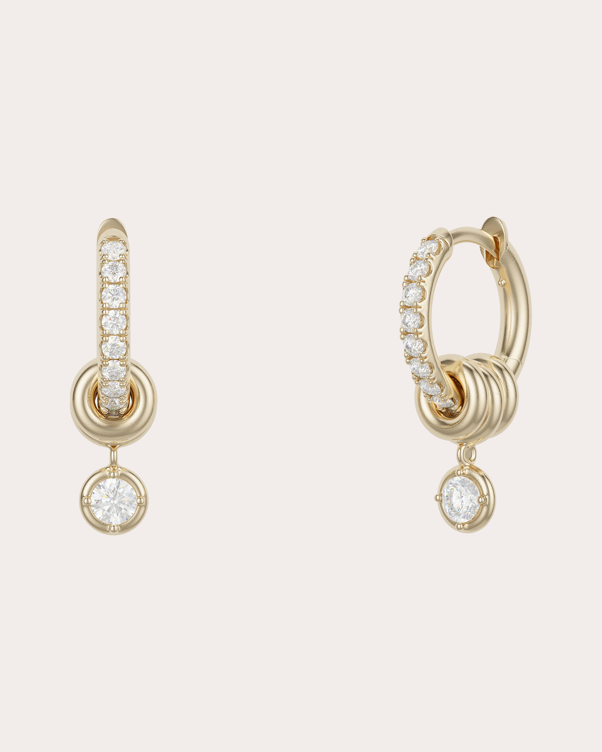Zahra 18K Gold Diamond Pavé Hoop Earrings
