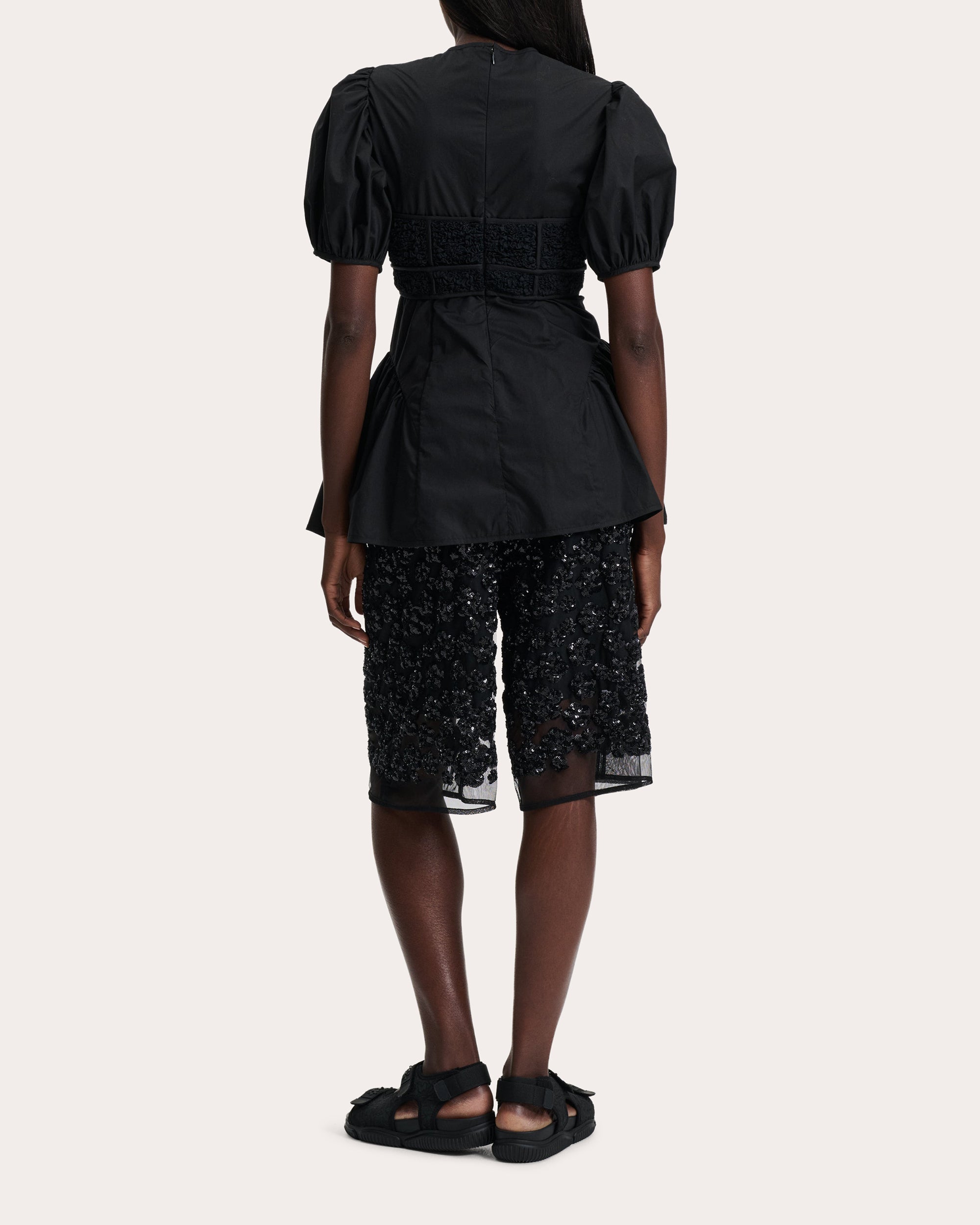 Conner Smocked Cotton Peplum Top