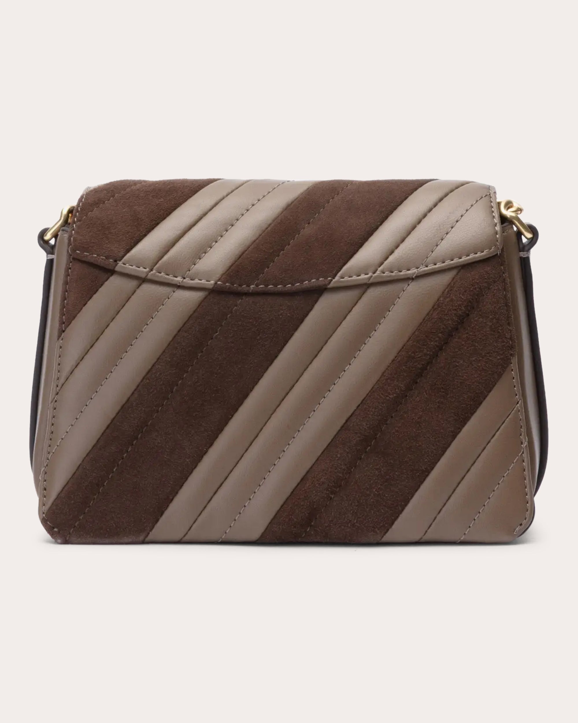 ID Paneled Quilted Leather & Suede Shoulder Bag
