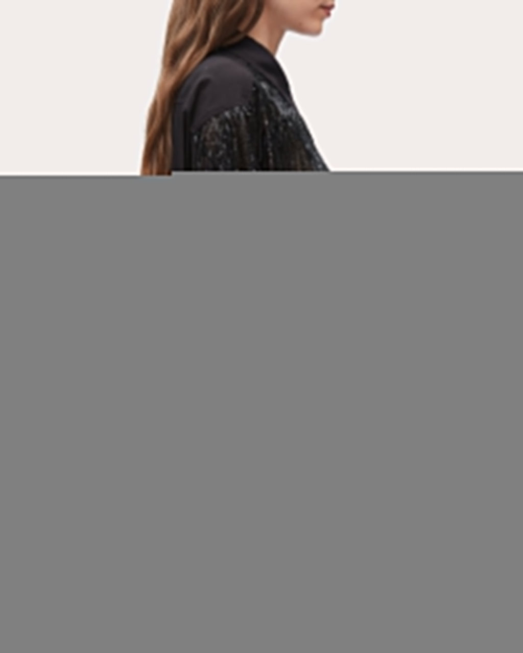 Fringed Sequin-Embellished Crepe Blouse