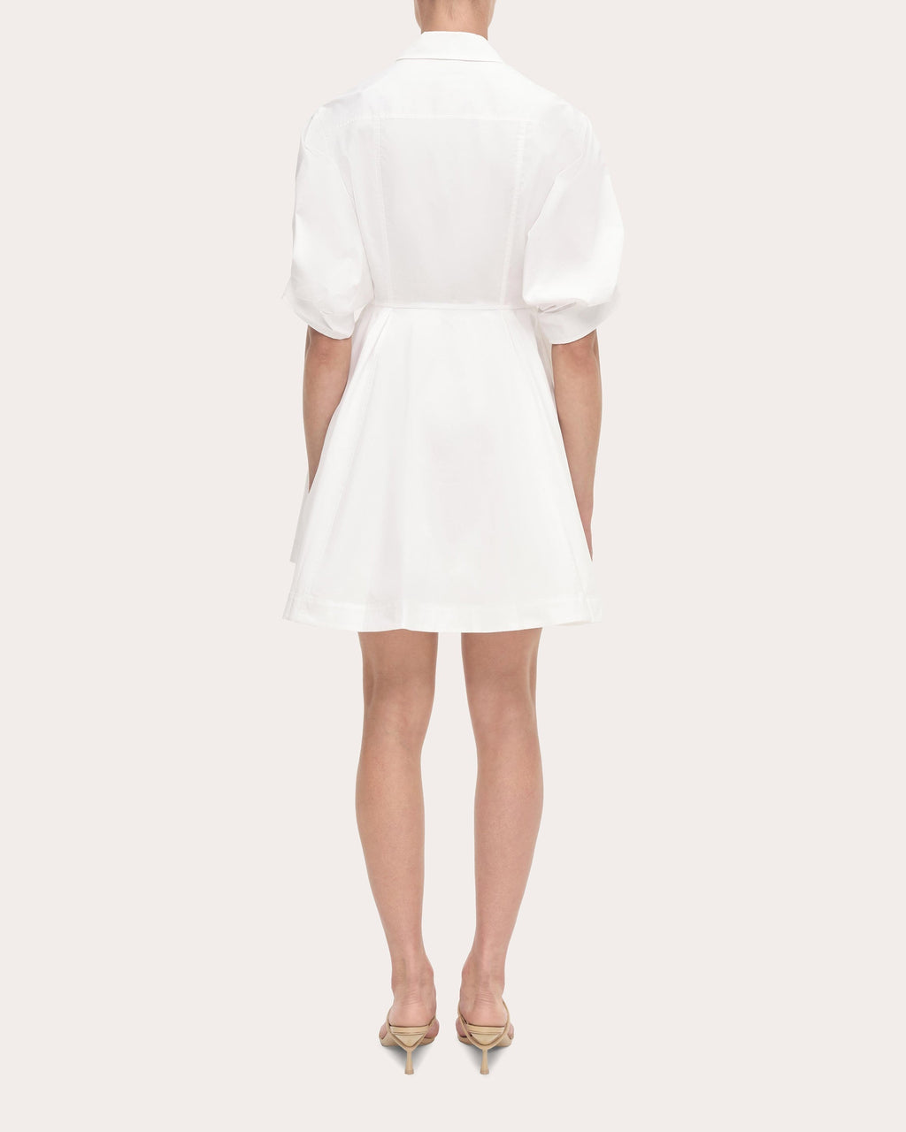 Jazzie Pleated Cotton Poplin Mini Shirt Dress