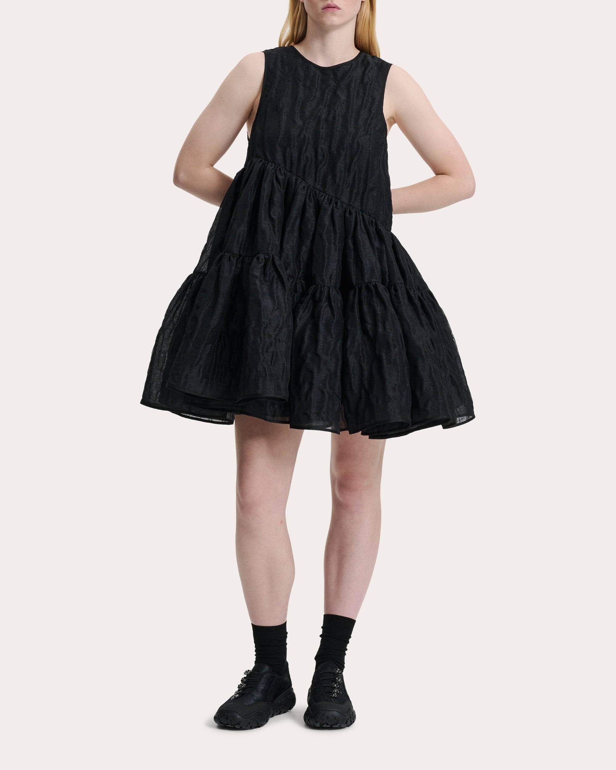 Abigail Tiered Jacquard Mini Dress