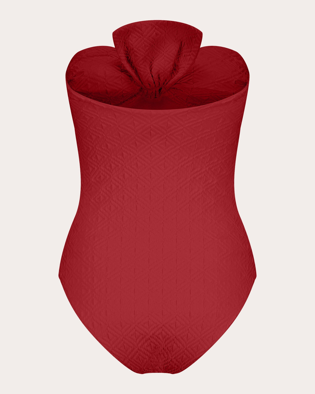 Raquel Bow-Detail Jacquard Bandeau Swimsuit