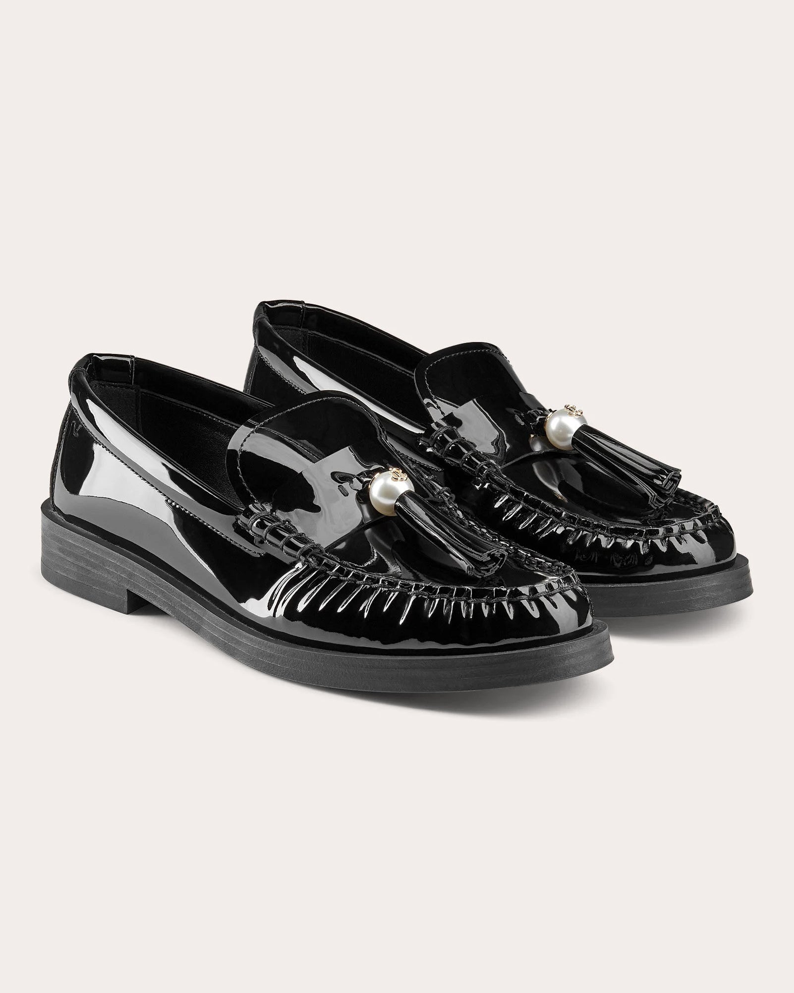 Addie Embellished Tasseled Patent-Leather Loafer