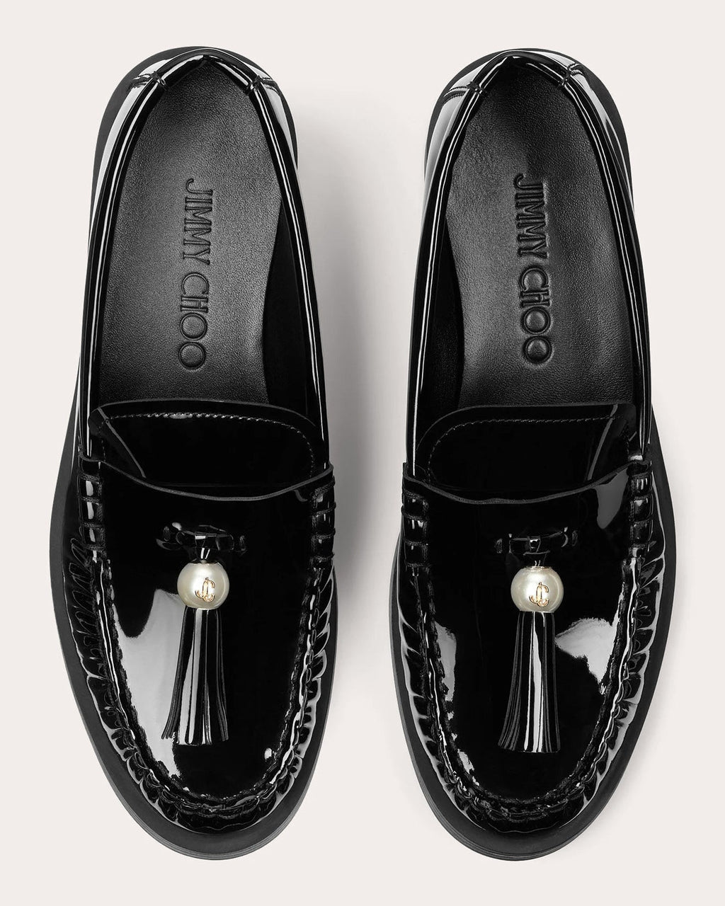 Addie Embellished Tasseled Patent-Leather Loafer