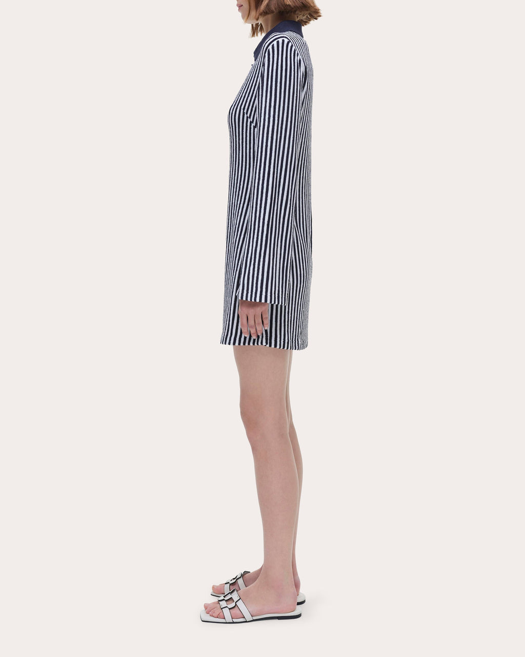 Jessy Striped Terry Mini Polo Dress