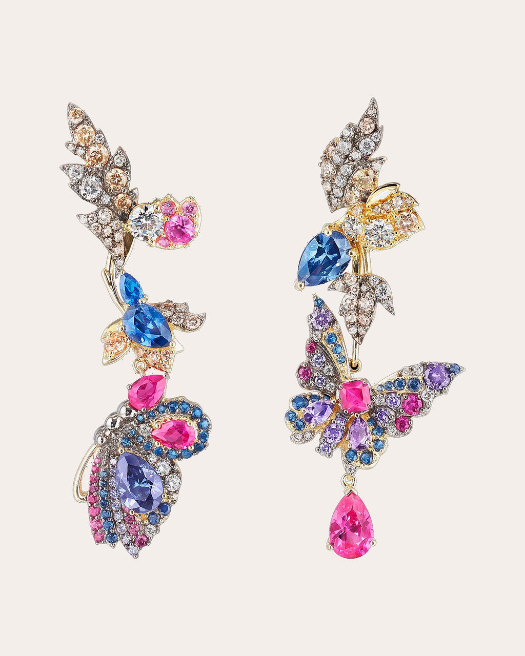 Convertible Midnight Garden Butterfly Earrings