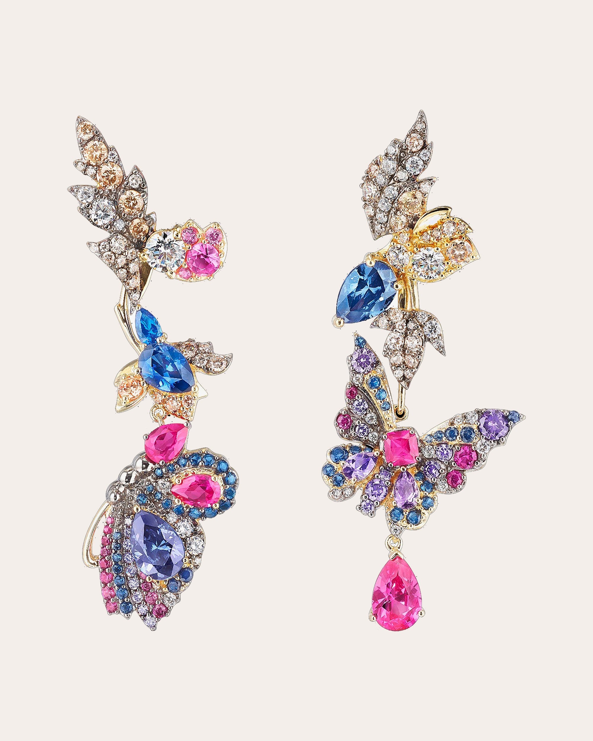 Convertible Midnight Garden Butterfly Earrings