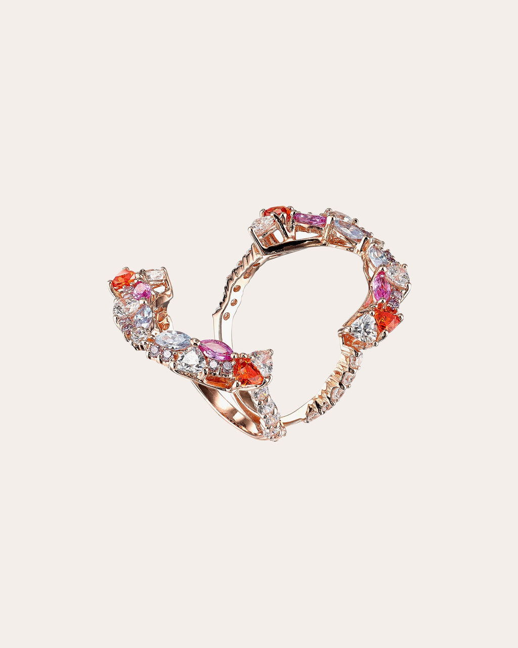 Coral Opal Ocean Ring Set