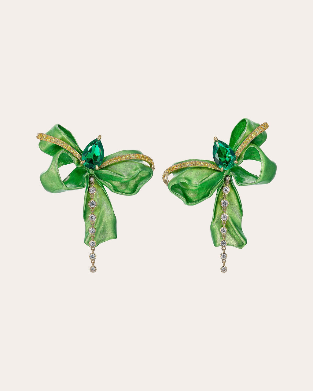 Emerald Cupid's Bow Earrings