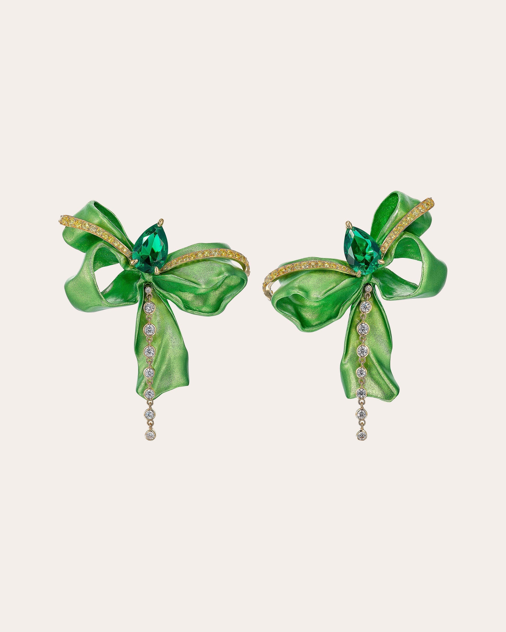 Emerald Cupid's Bow Earrings