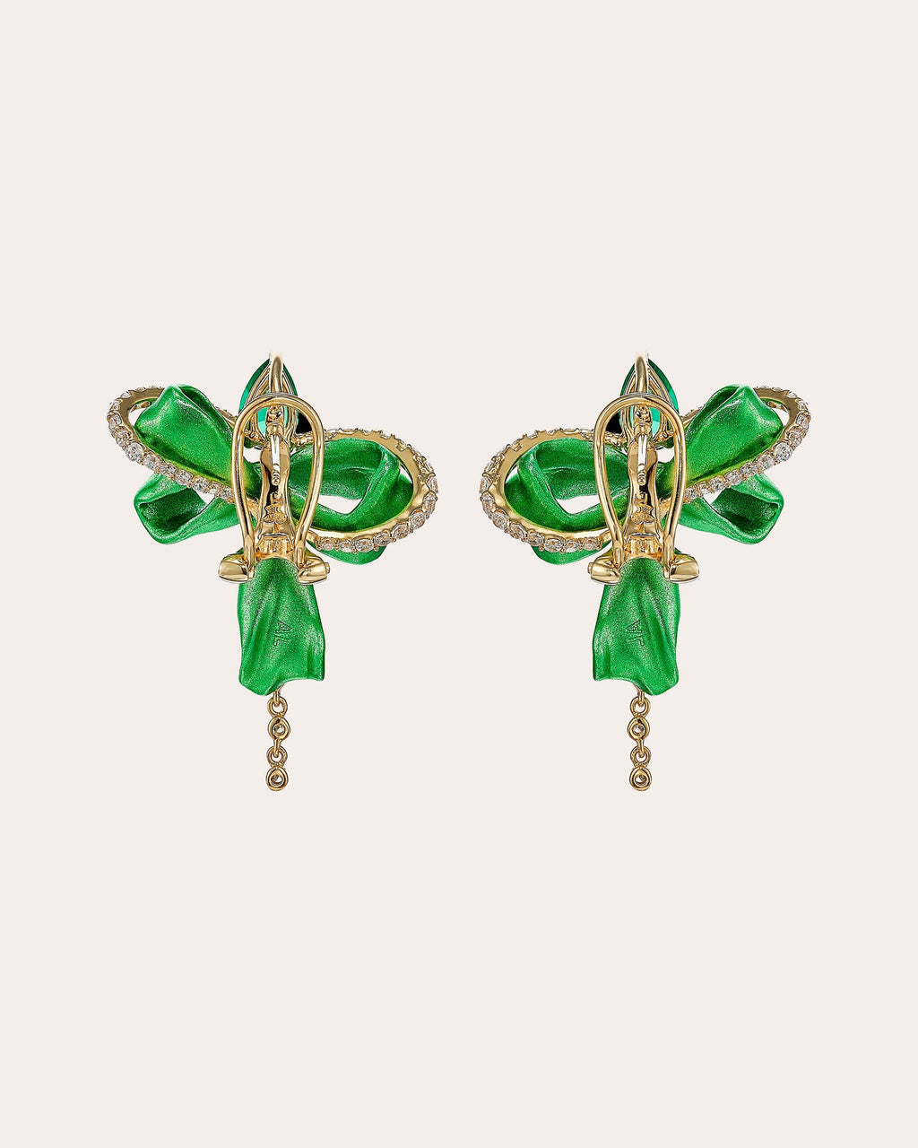 Emerald Cupid's Bow Earrings