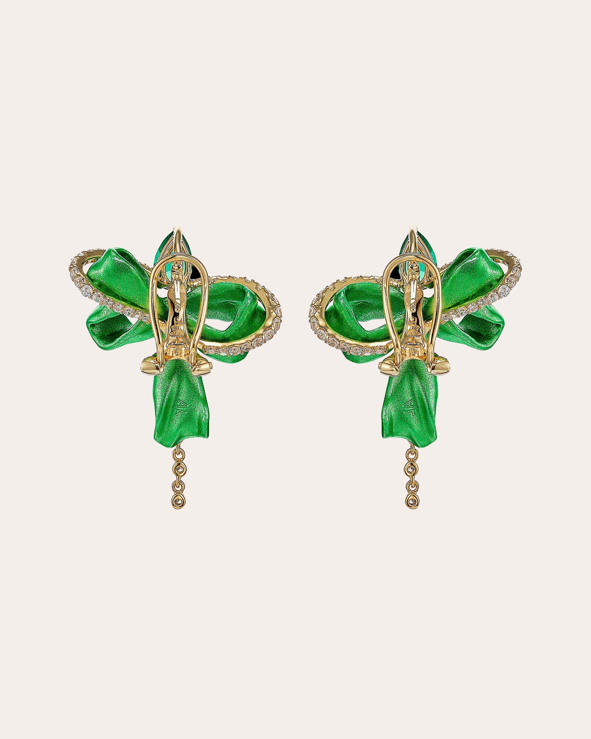 Emerald Cupid's Bow Earrings