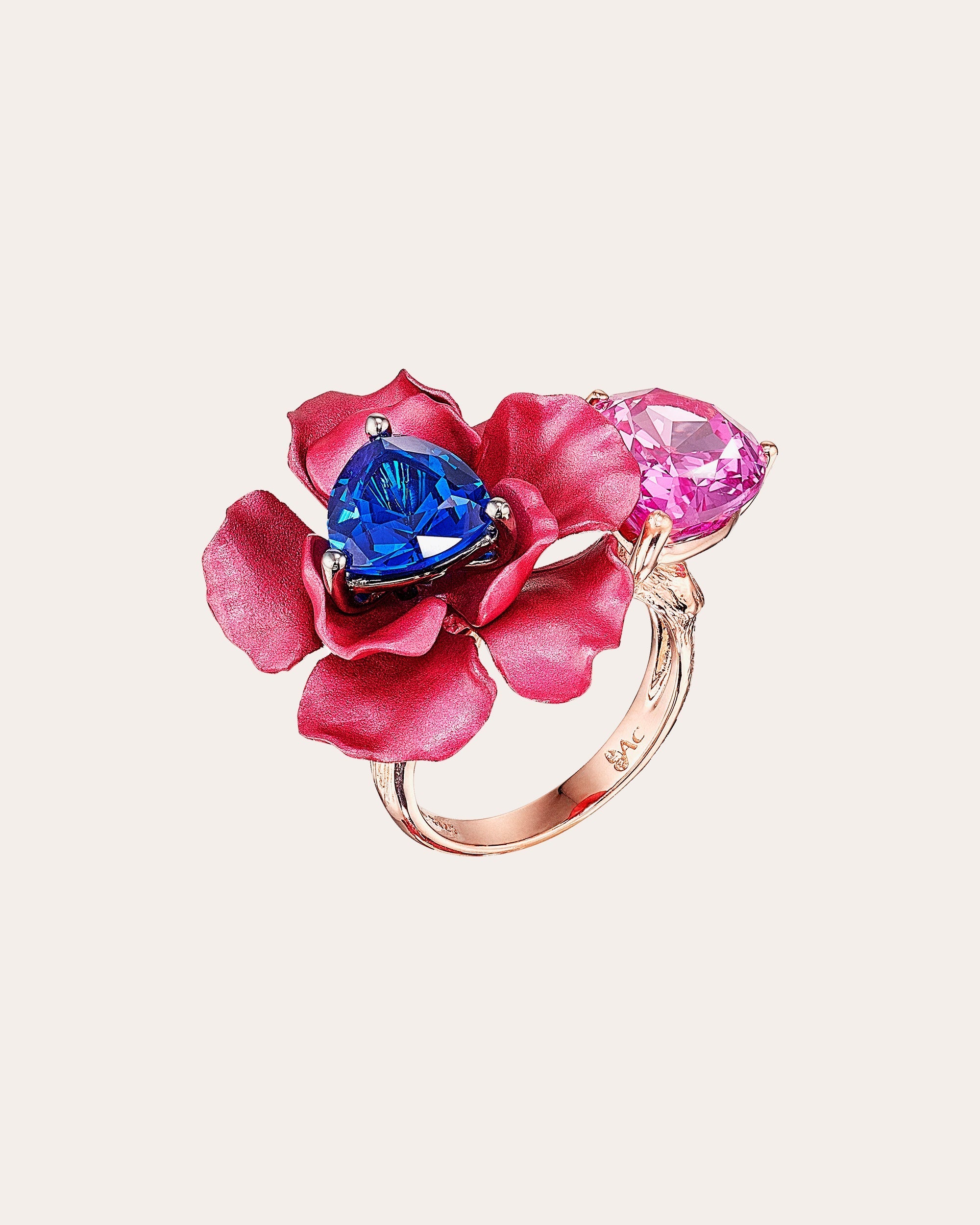 Fuschia Sapphire Bloom Ring