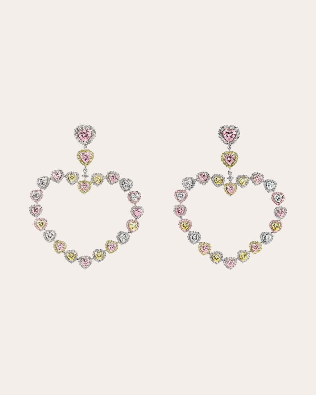 Love Heart 18K Gold and Rhodium Vermeil Lab-Grown Diamond Earrings
