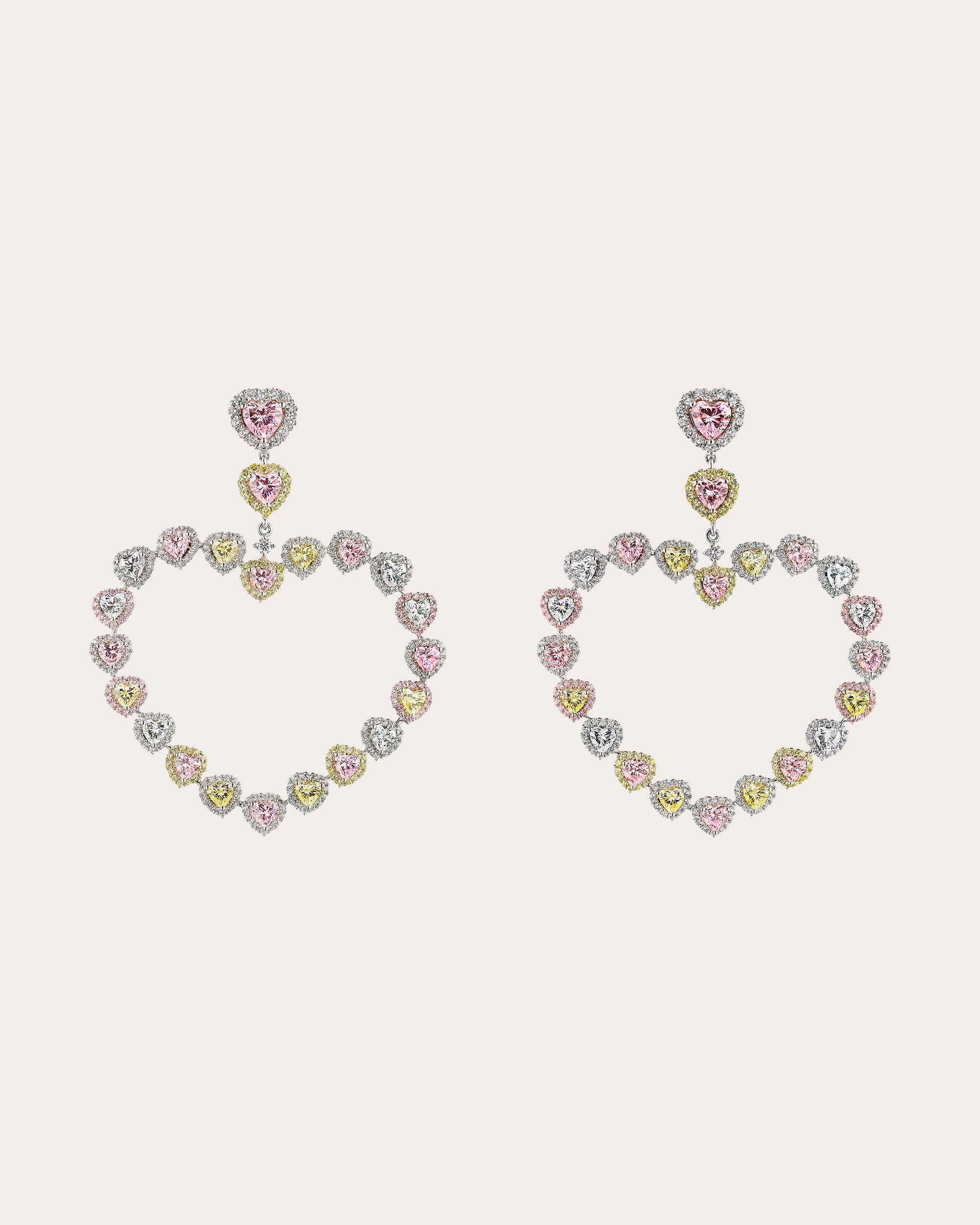 Love Heart 18K Gold and Rhodium Vermeil Lab-Grown Diamond Earrings