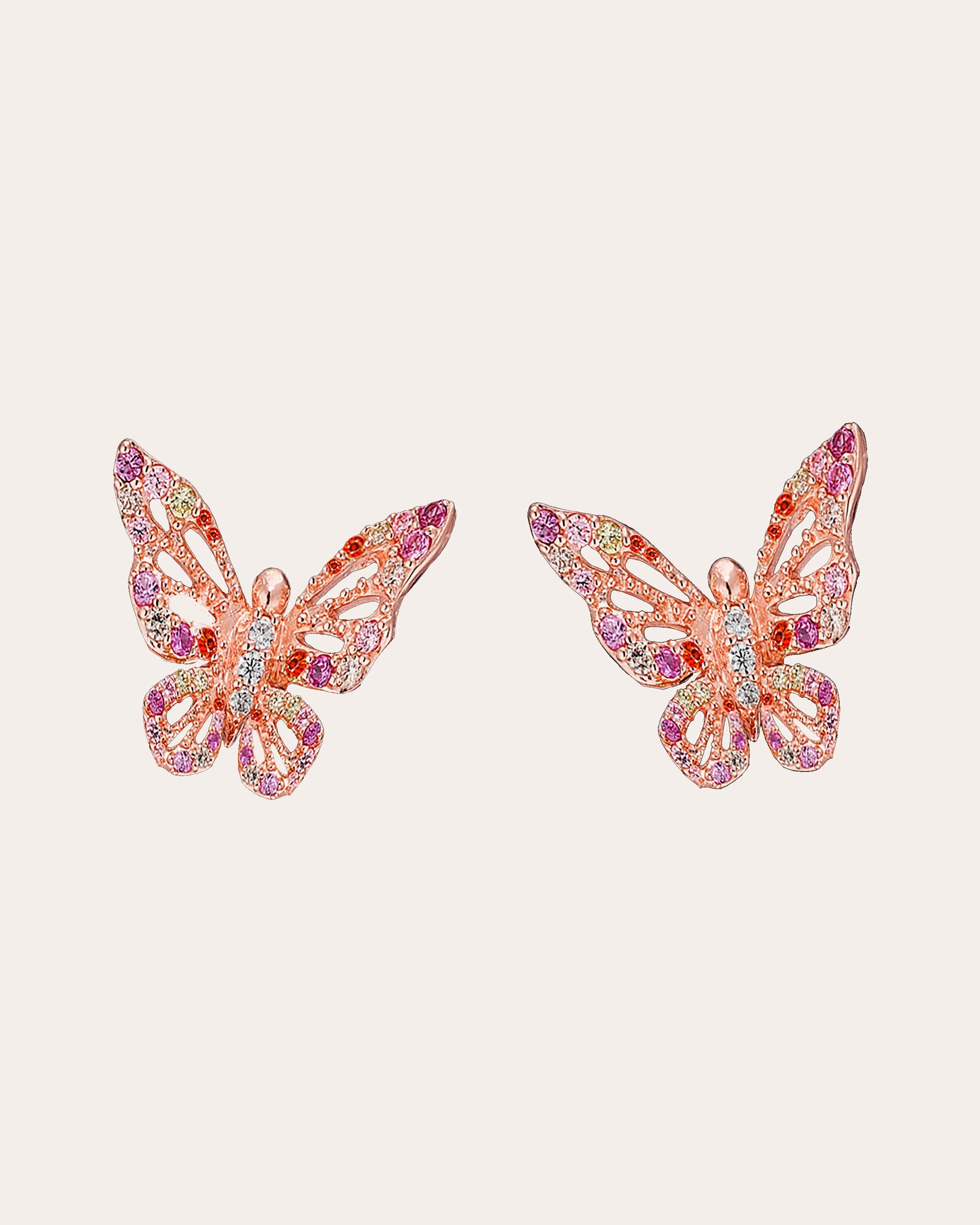 Rose Butterfly Stud Earrings