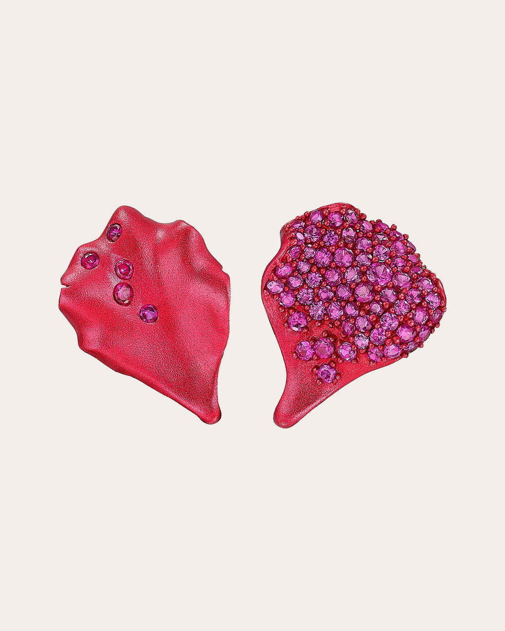 Ruby Petal Stud Earrings