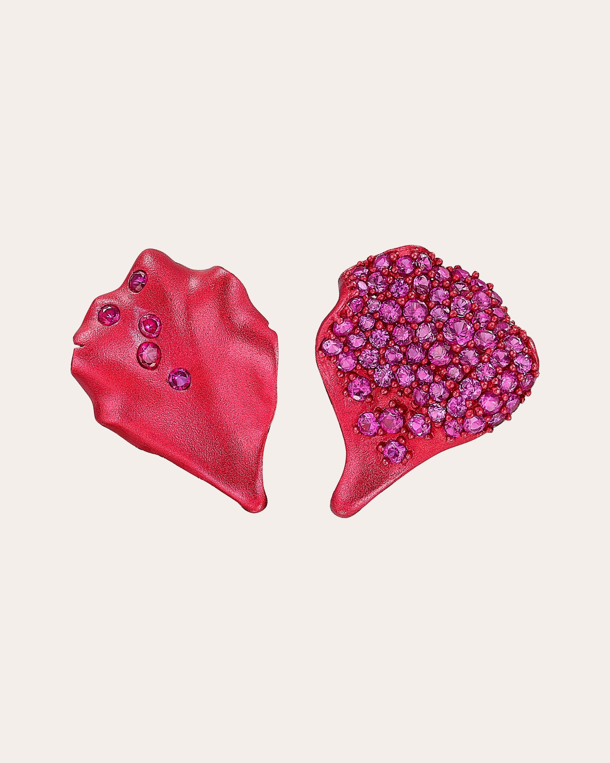 Ruby Petal Stud Earrings