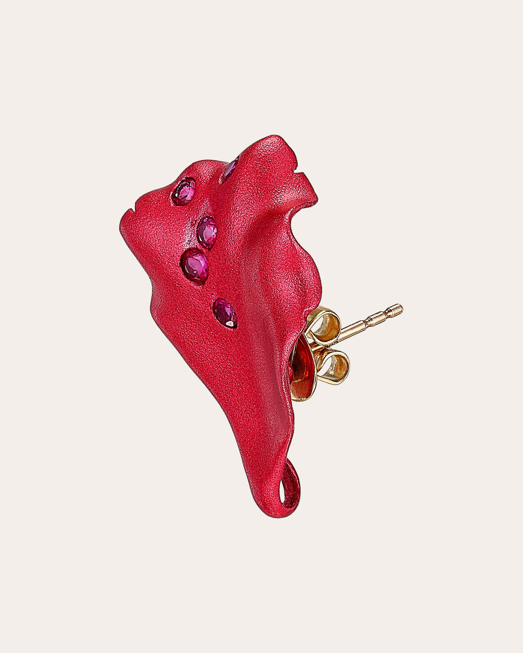 Ruby Petal Stud Earrings