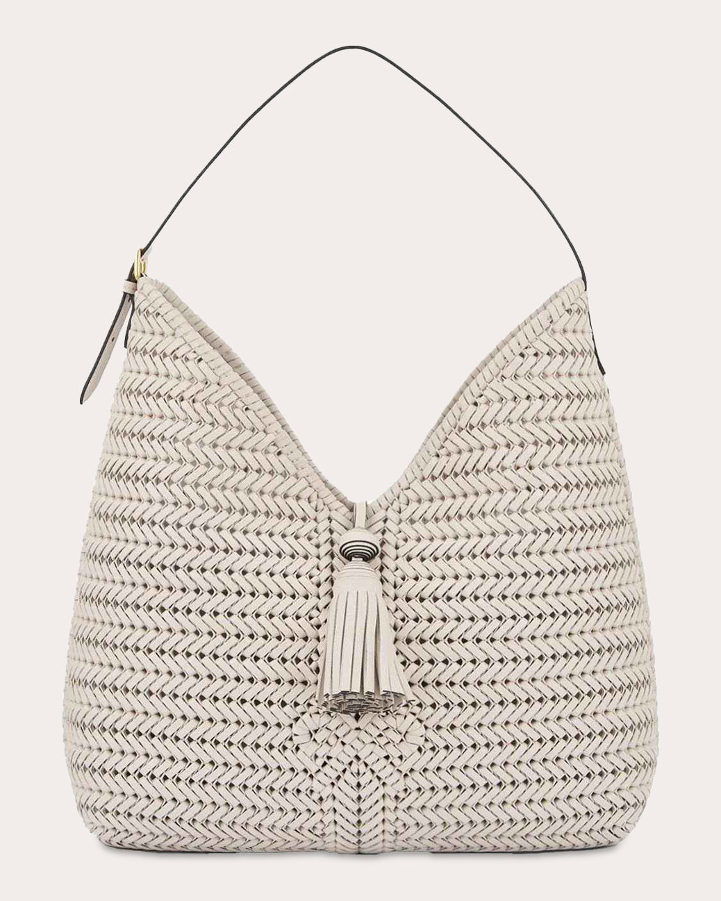 Neeson Tasseled Woven Leather Shoulder Bag