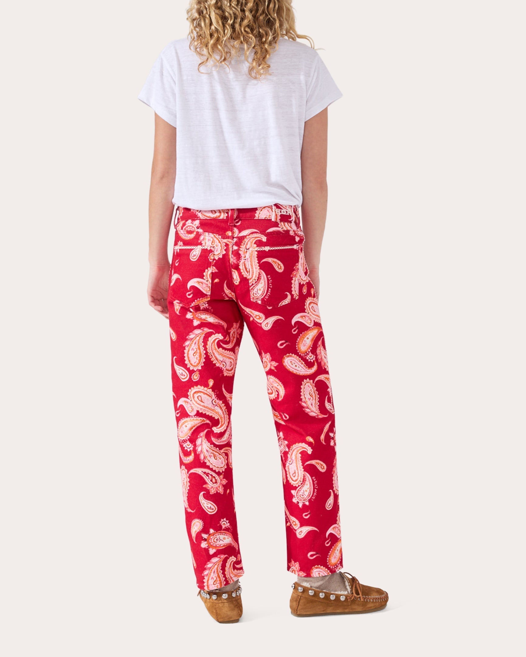 Jimi Paisley-Print Mid-Rise Jeans