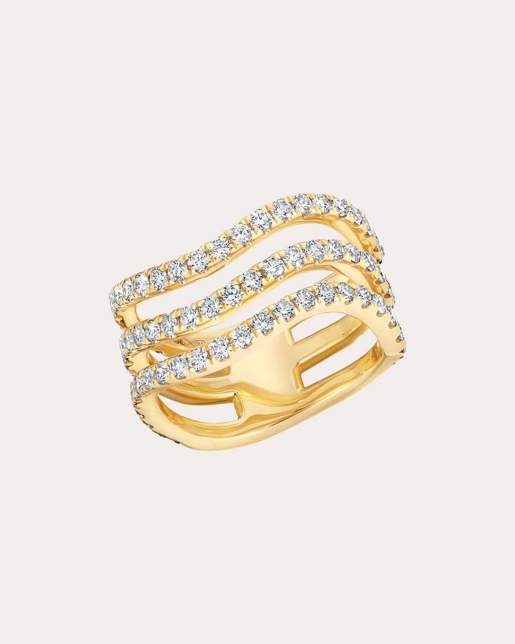 Rio 18K Gold Diamond Triple Band Ring