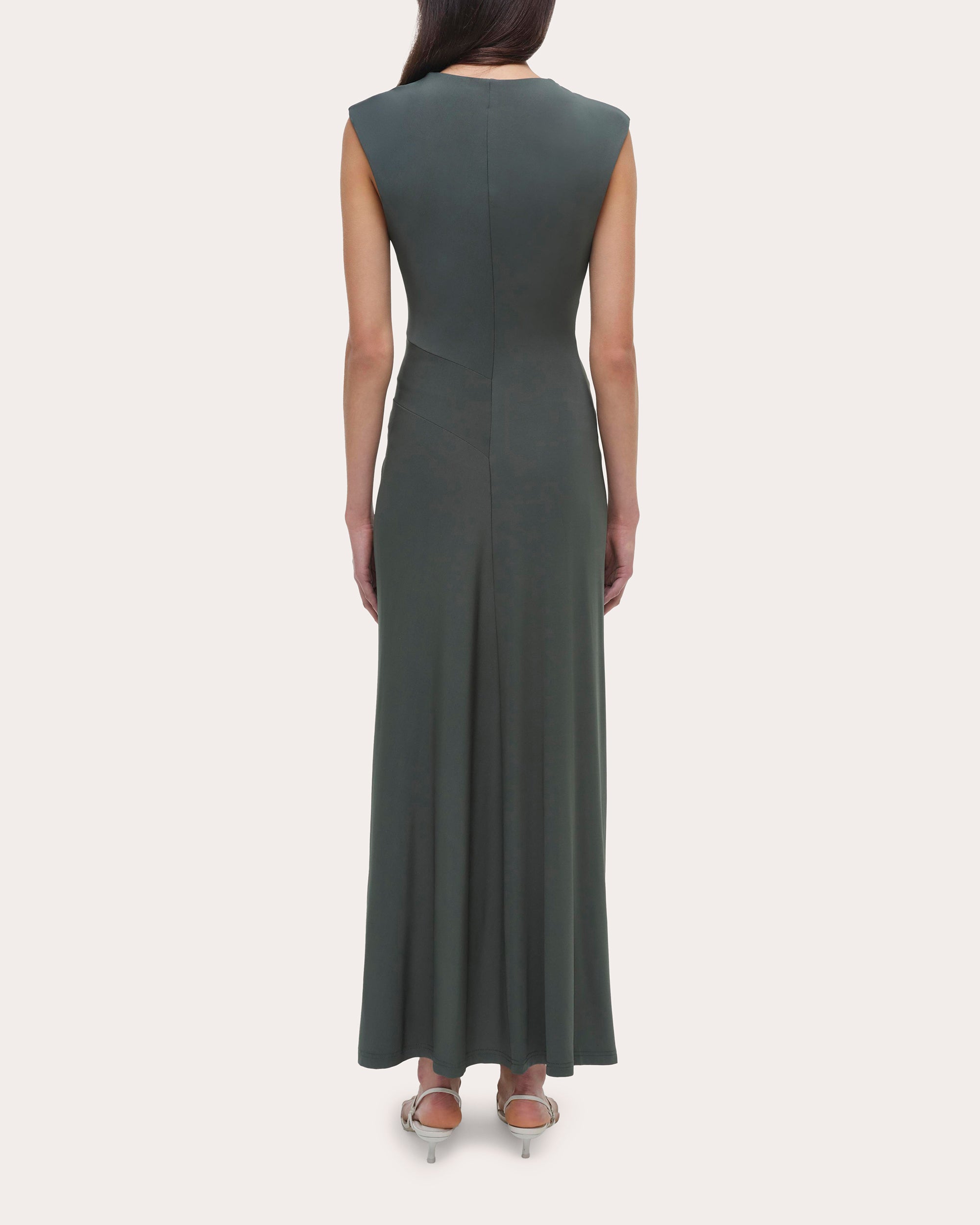 Acacia Draped Ruched Jersey Midi Dress