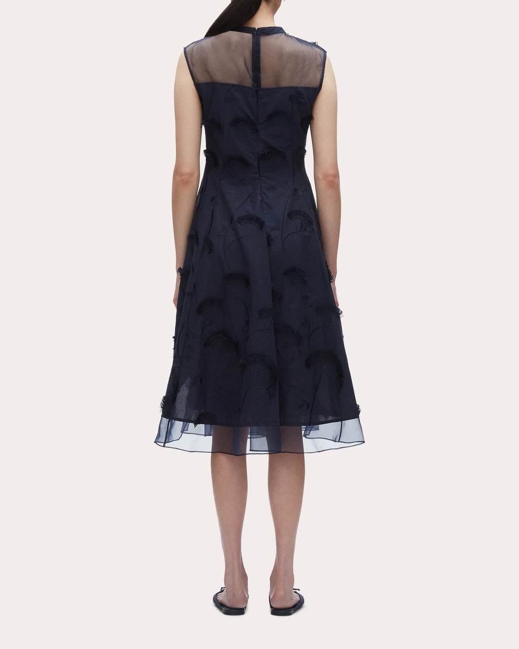 Floral Fil-Coupé Cotton Organza Midi Dress
